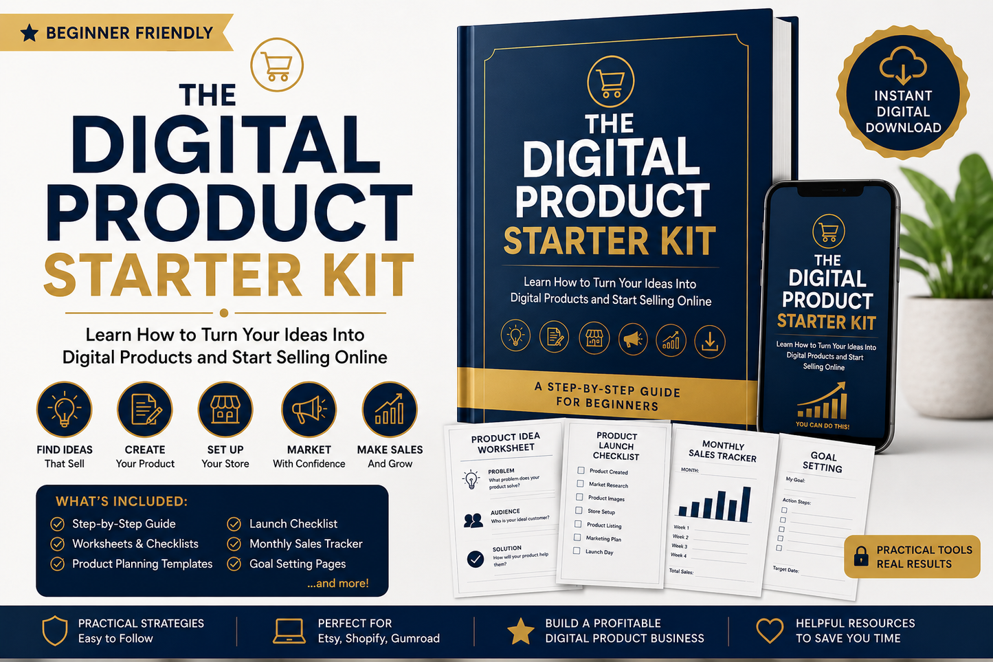 The Digital Product Starter Kit Learn How to Turn Your Ideas Into Digital Products and Start Selling Online